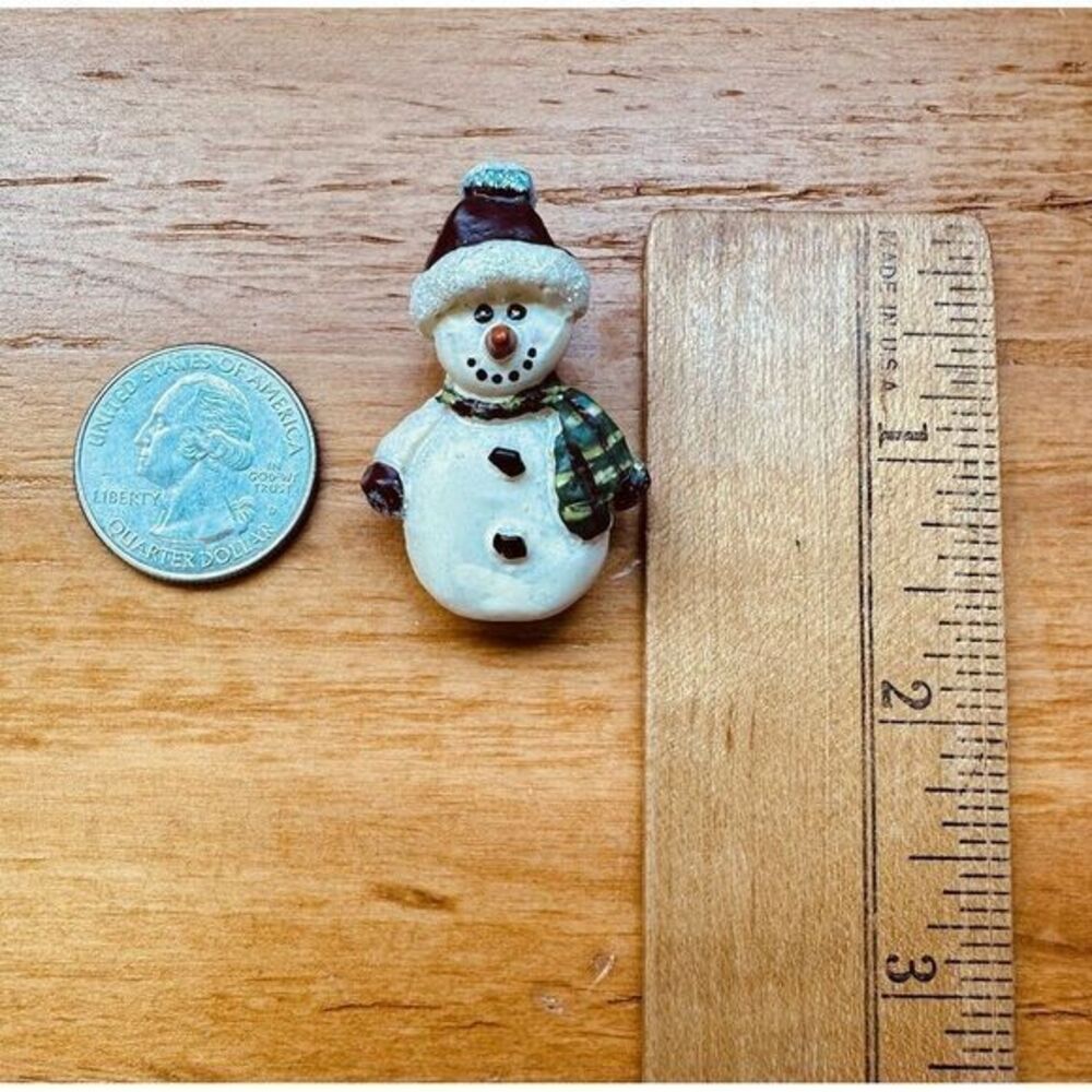 Lot Of 3 Vintage Playful Happy Fun Holiday Christmas Snowman Brooch Pin - Picture 9 of 11